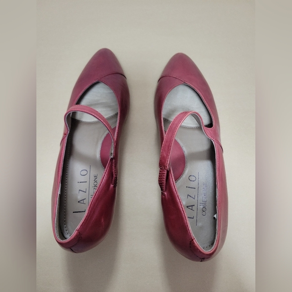 Lazio Collezione Red Leather Italian Pumps Size 8 - Picture 5 of 6